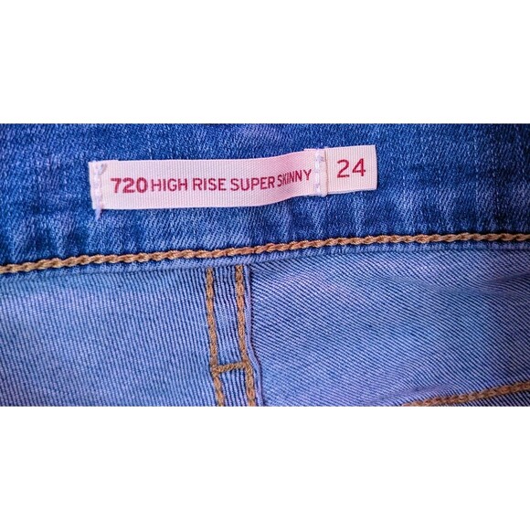 LEVI'S 720 Women's Size 24x29 High Rise Super Skinny Light Blue Jeans (278) - Picture 3 of 3